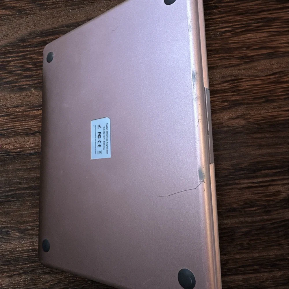 Rose Gold Pink iPad Bluetooth Keyboard Case Cover with Rotate (NO Trackpad)